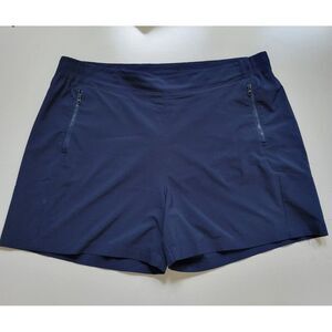 1X PFG COLUMBIA NAVY BLUE WATER ATHLETIC ZIP POCKET ELASTIC WAIST SHORTS